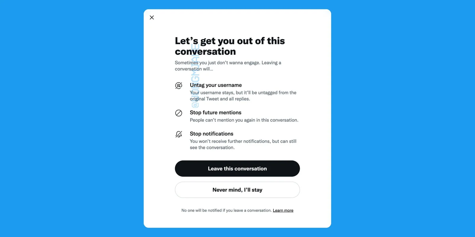 Twitter now gives you a way to let you untag yourself from threads.