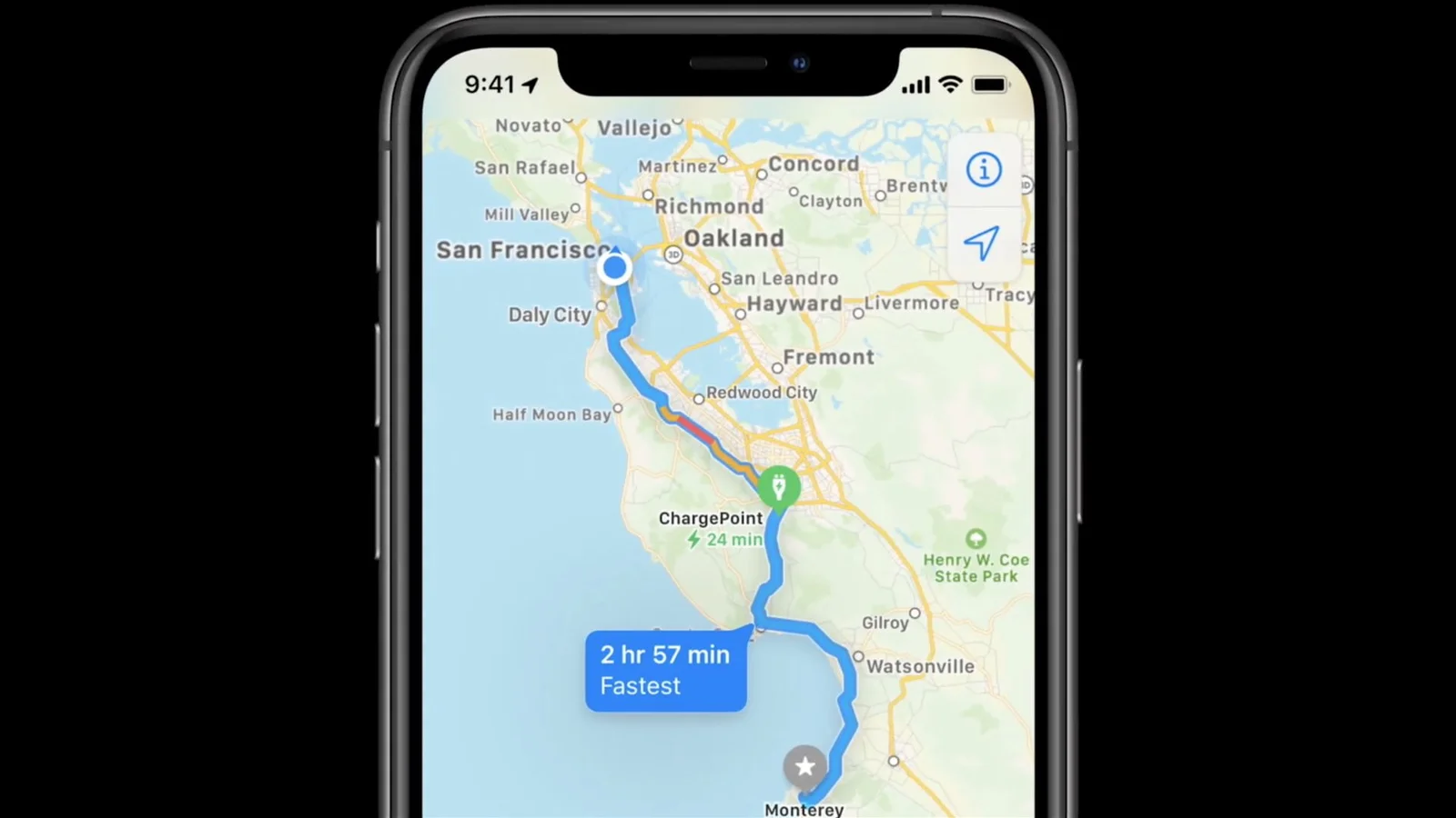 The Ford Mustang Mach-E now has Apple Maps EV routing