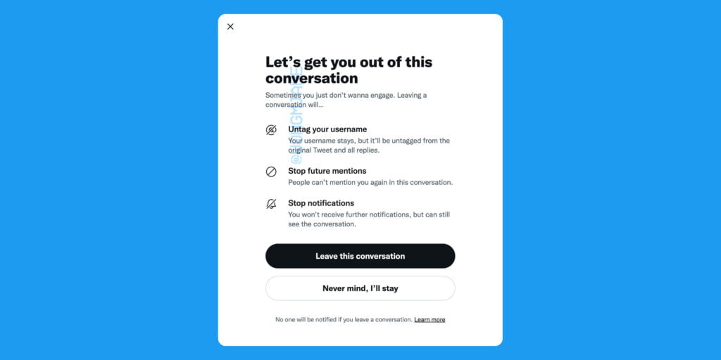 Twitter now gives you a way to let you untag yourself from threads.