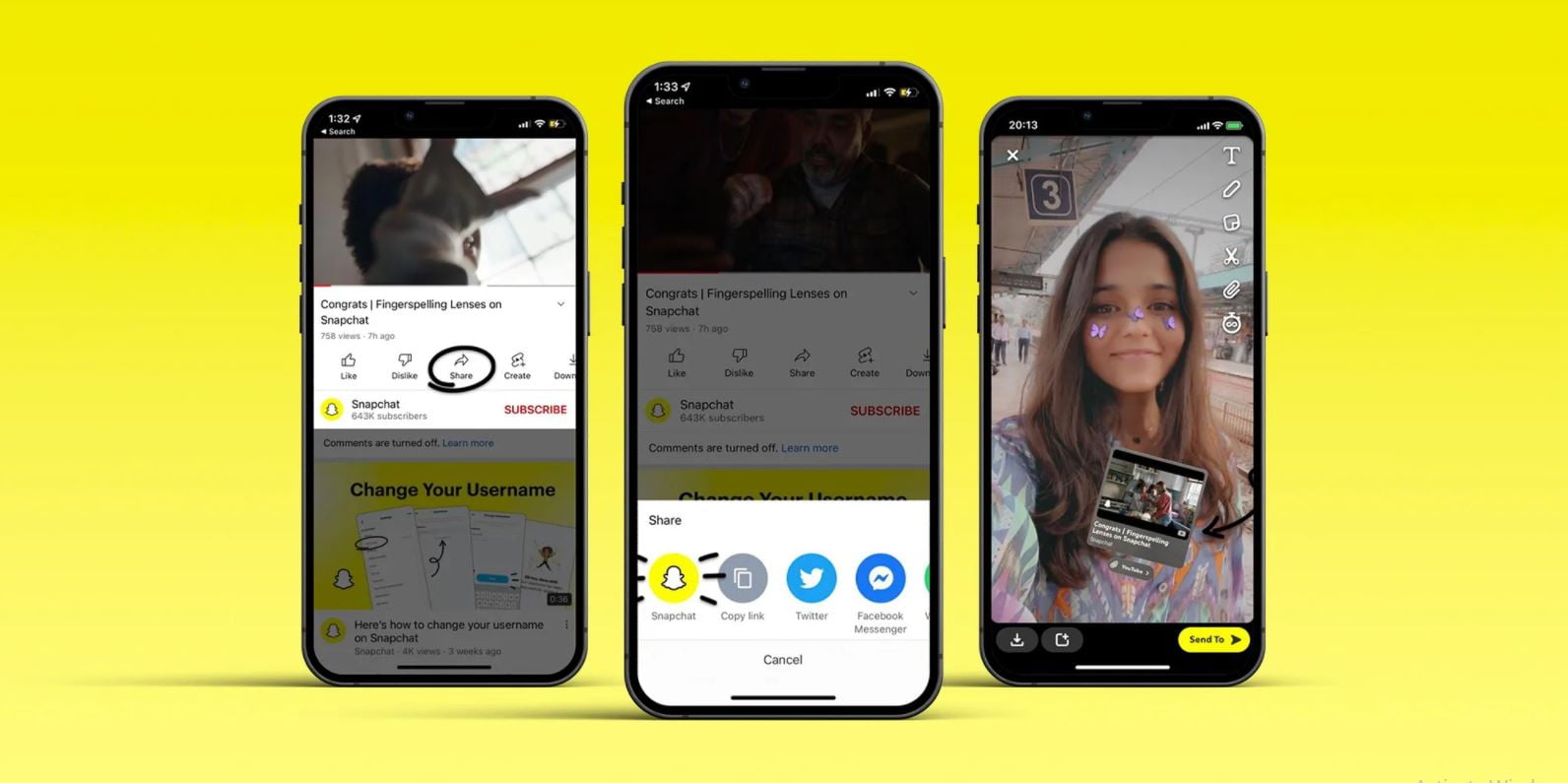 You will be able to now share Youtube videos on Snapchat