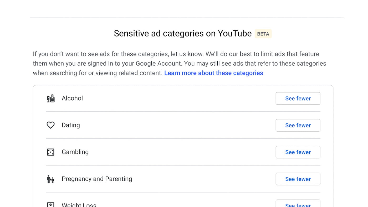 Google now lets users limit sensitive ads Google now lets users limit sensitive ads